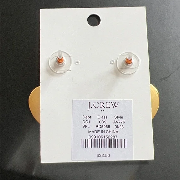 J. Crew Gold and Red Heart Earrings - Picture 2 of 4
